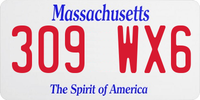 MA license plate 309WX6