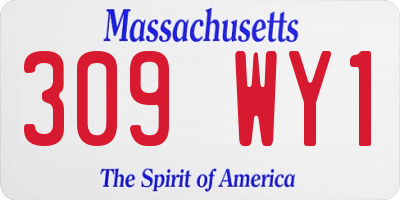 MA license plate 309WY1