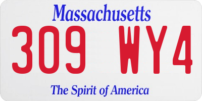 MA license plate 309WY4
