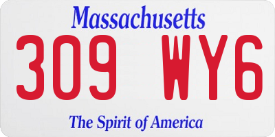 MA license plate 309WY6
