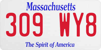 MA license plate 309WY8