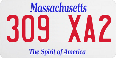 MA license plate 309XA2