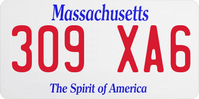 MA license plate 309XA6