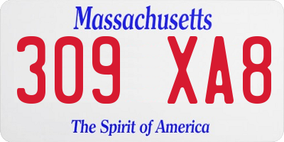 MA license plate 309XA8