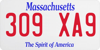 MA license plate 309XA9