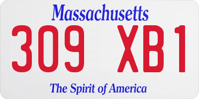 MA license plate 309XB1
