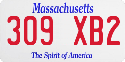 MA license plate 309XB2