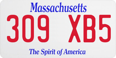 MA license plate 309XB5