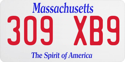 MA license plate 309XB9