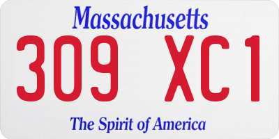 MA license plate 309XC1