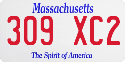 MA license plate 309XC2