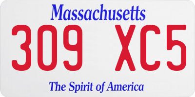 MA license plate 309XC5