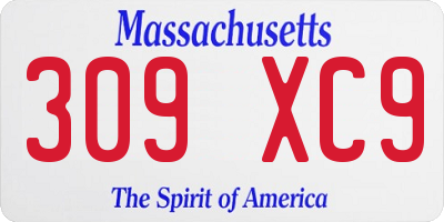 MA license plate 309XC9
