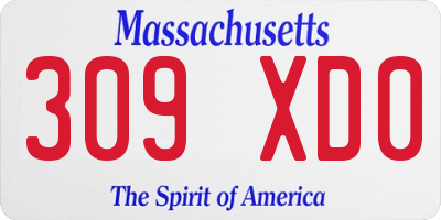 MA license plate 309XD0