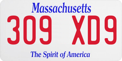 MA license plate 309XD9