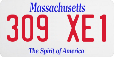 MA license plate 309XE1