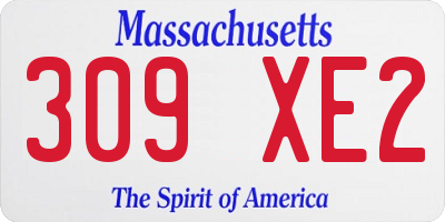 MA license plate 309XE2