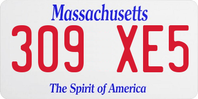 MA license plate 309XE5