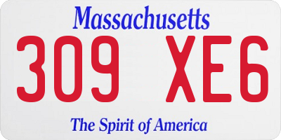 MA license plate 309XE6