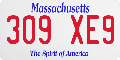 MA license plate 309XE9