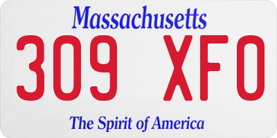 MA license plate 309XF0