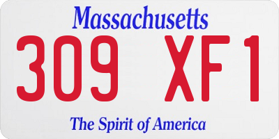 MA license plate 309XF1