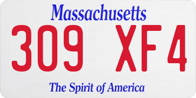 MA license plate 309XF4