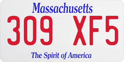 MA license plate 309XF5