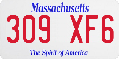 MA license plate 309XF6