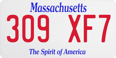 MA license plate 309XF7