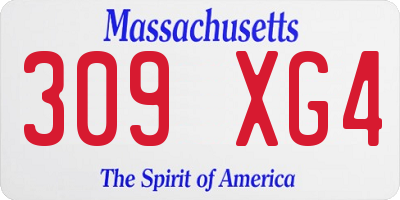 MA license plate 309XG4