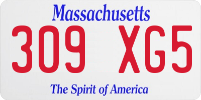 MA license plate 309XG5