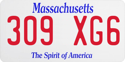MA license plate 309XG6