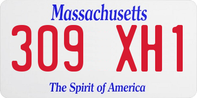 MA license plate 309XH1