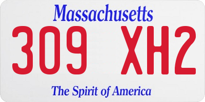 MA license plate 309XH2