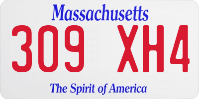 MA license plate 309XH4