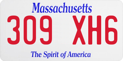 MA license plate 309XH6