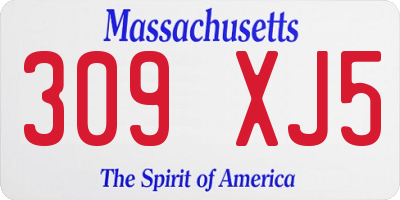 MA license plate 309XJ5