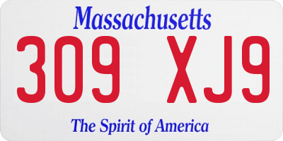 MA license plate 309XJ9
