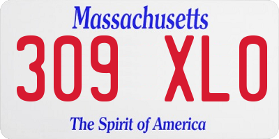 MA license plate 309XL0