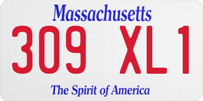MA license plate 309XL1