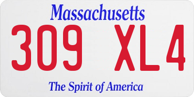 MA license plate 309XL4