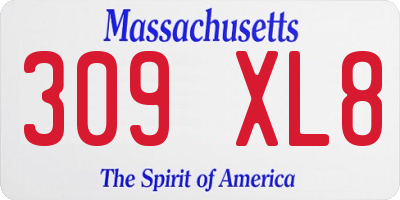 MA license plate 309XL8