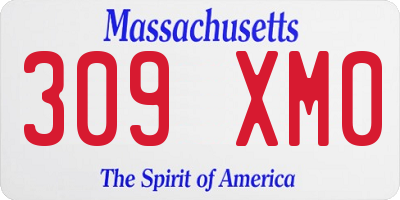 MA license plate 309XM0