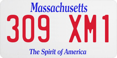 MA license plate 309XM1