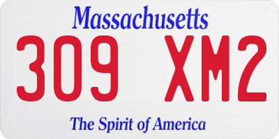 MA license plate 309XM2