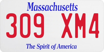 MA license plate 309XM4
