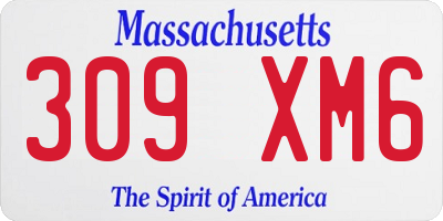 MA license plate 309XM6