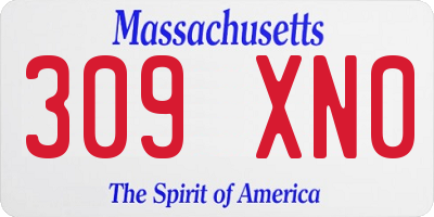 MA license plate 309XN0