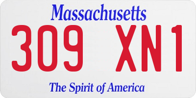 MA license plate 309XN1